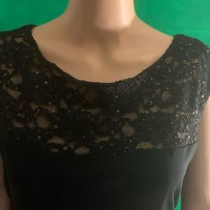 Beautiful black Lace/ Polyester Evening Dress